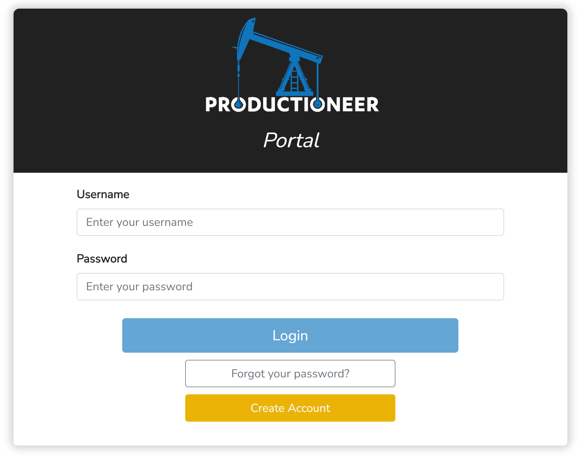 Productioneer Portal Login
